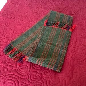 Hand loomed Handwoven 50 in X 8 in Runner / Scarf Fringe scarf Manually woven
